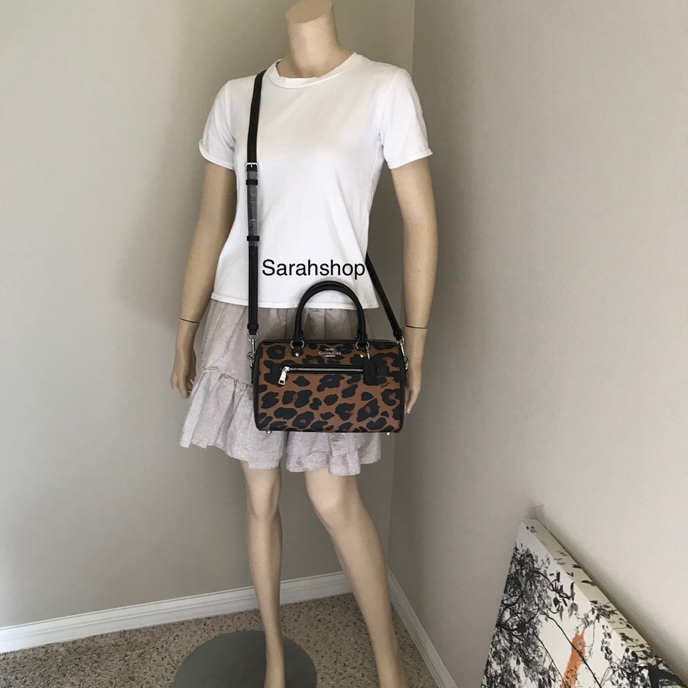Coach Leopard Print Satchel with Black Accents - Picture 7 of 12